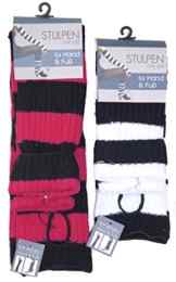 2 Paar geringelte Stulpen für Hand und Fuß, onesize, elastisch, weich & warm