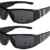 2er Pack Choppers 6608 Sonnenbrillen Motorradbrille Sportbrille Radbrille in den Farben schwarz, anthrazit, silber und weiß