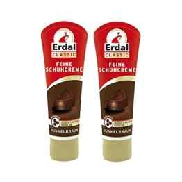 2x Erdal Classic Feine Schuhcreme Dunkelbraun – Tubencreme, mit Bienenwachs 75 ml