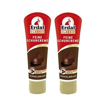 2x Erdal Classic Feine Schuhcreme Dunkelbraun – Tubencreme, mit Bienenwachs 75 ml