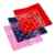 3-er Set Kopf-/Halstuch Bandana 53×53 cm je 1 x blau/schwarz, rot, rosa von ReiTrade