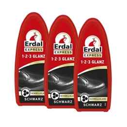 3x Erdal Express 1-2-3 Glanz Schwarz – Schwamm – mit Bienenwachs -