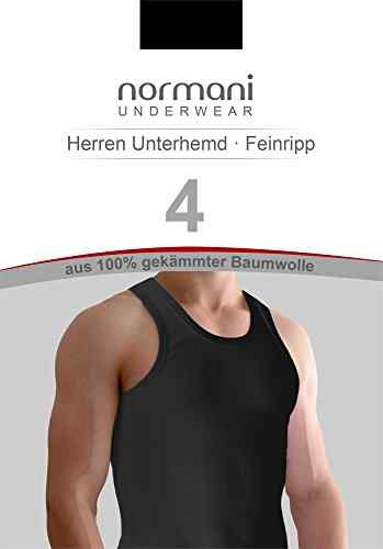 4 x Classics Herren Tank Top slimfit Rundhals 100% gekaemmte Baumwolle – Highest Standard – Einlaufvorbehandelt – original normani® -