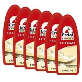 6x Erdal Express 1-2-3 Glanz Farblos – Schwamm – mit Bienenwachs