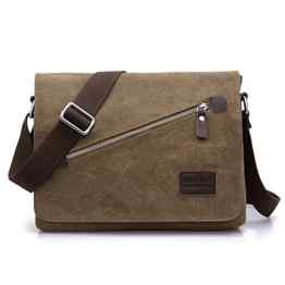 Aidonger Local Lion Herren Canvas Schultasche Umhängetasche Schultertasche Retro Messenger Bag