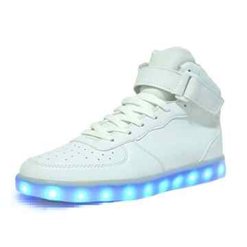 Aidonger Unisex Erwachsene High-Top LED Schuhe Sneaker Sportschuhe USB Lade Outdoor Leichtathletik beiläufige Paare Schuhe
