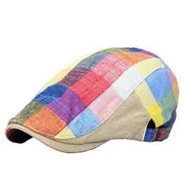 Aiklin Unisex Karierte Schiebermütze Verstellbare Schirmmütze im Klassischer Stil Sport Kappe