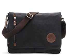 Alando Damen Herren vintage Canvas Schultertasche Umhängetasche Messenger Bag für Uni Arbeit freizeit und Outdoor Sport