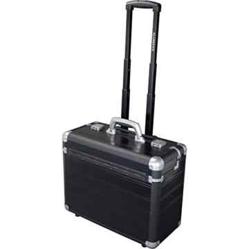 Alumaxx Business Overnight Trolley DISCOVERY Alukoffer mit verstärkten Kanten, ergonomischem Tragegriff und herausnehmbarem Inlay Aluminium schwarz matt 45166