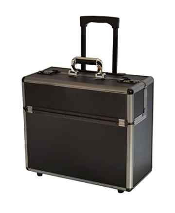 Aluminium-Metall Pilotenkoffer Mit Rädern Laptoptasche HOL2396 Schwarz