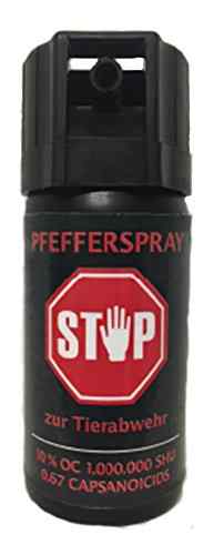 ApoTeam Pfefferspray, 40ml, Abwehrspray/Tränengas zum Selbstschutz oder als Securitybedarf zur Tierabwehr oder zur Selbstverteidigung