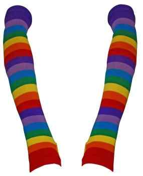 Armwärmer mit Regenbogen Streifen