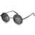 Aroncent Herren Damen Sonnenbrille, Retro Rund Kreis Strahlenschutz Polarisierte Sonnenbrille, Vollrand Sonnenbrille, 3 Farben: Silber, Blau, Schwarz