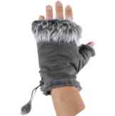 Aspen- Handschuhe mit Kunstfell Wildleder-Optik in schwarz oder grau
