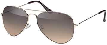 Aviator Klassiker Sonnenbrille Pilotenbrille mit Verlaufsgläsern + Feinzwirn Microfaser Brillenbeutel