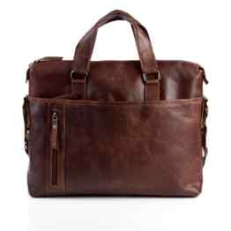 BACCINI Aktentasche LEANDRO – Laptoptasche groß fit für 15,4″ mit herausnehmbarer Schutzhülle- Businesstasche mit Schultergurt echt Leder braun-cognac