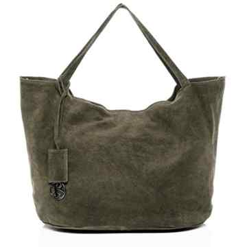 BACCINI Handtasche mit langen Henkeln SELMA – Schultertasche groß – Damentasche mit Schlüsselanhänger – echt Wildleder
