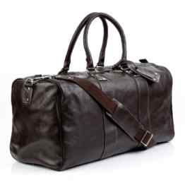 BACCINI Reisetasche TOBY – Weekender XL – Sporttasche mit praktischem Gepäckanhänger – echt Leder