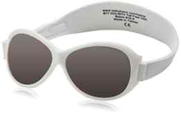 Baby Banz 00065 Sonnenbrille Retro Kidz mit elastischem Neoprenband, für Kopfumfang 40-52 cm (circa bis 2 jahre), UV400, weiß