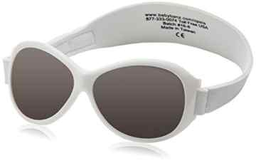 Baby Banz 00065 Sonnenbrille Retro Kidz mit elastischem Neoprenband, für Kopfumfang 40-52 cm (circa bis 2 jahre), UV400, weiß