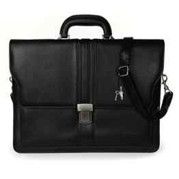 Bag Street Aktentasche Herren schwarz Kunstleder-Aktentasche Aktenkoffer Bürotasche mit Fee-Anhänger von SilberDream OTJ117S