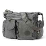 Bag Street Schultertasche Modische Umhängetasche Crossover Nylon grau OTJ205K