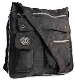 Bag Street Umhängetasche schwarz Nylon-Damenhandtasche mit Fee-Anhänger OTJ206S