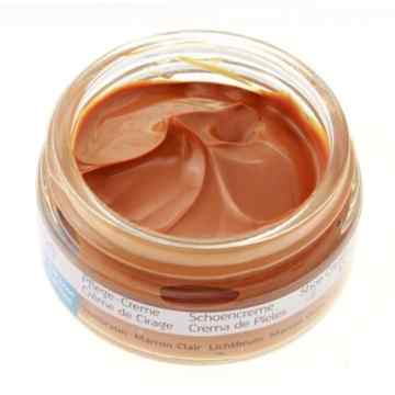 Bama Leder Pflegecreme 50ml Tiegel Glas für Lederfarbe HELLBRAUN