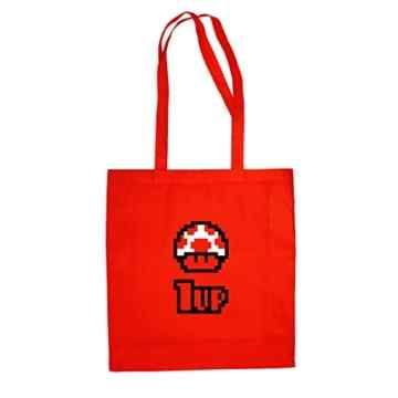 Baumwolltasche Jutebeutel — Toad 1UP