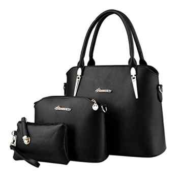 Baymate Damen Elegant Leder Handtaschen Schulter Beuteltote Schultaschen Hobo Set