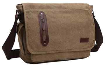 Bdawin Herren Canvas Schultasche Umhängetasche Schultertasche Retro Messenger Bag