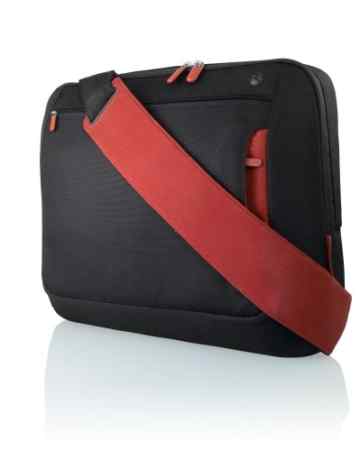 Belkin Messenger Bag Kuriertasche (Umhängetasche für Notebooks bis zu 43,2 cm (17 Zoll)) schwarz/rot