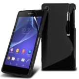 (Black) Sony Xperia Z2 Custom Designed Stilvolle Accessoires zur Auswahl Schutz S line Hydro Wellen-Gel-Haut-Kasten-Abdeckung, Retractable Touch Screen Stylus Pen & LCD-Display Schutzfolie von Hülle Spyrox