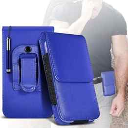 (Blau) für Doogee T3 (PU) Leder Gürtelclip Tasche Case Abdeckung Holster mit magnetischen Knopf + ausziehbare Stylus touchscreen penDoogee T3 von i-Tronixs