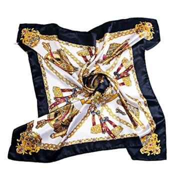 Bluelans® Damenschal Faux Seidenschal Seidentuch Blume Bandana Halstuch Kopftuch Schal 90 x 90 cm Bunte