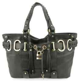Bovari XL Padlock Shopper Bag Damen Handtasche – echt Leder- super soft limited edition – schwarz / black