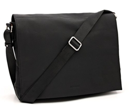 Bovari echt Leder Messenger Bag Umhängetasche Schultertasche Laptoptasche Notebooktasche (bis 15,6 Zoll) Model Metz – 39x31x9 cm – schwarz/black/noir – Limited Premium Edition