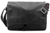 Bovari echt Leder Schultertasche Umhängetasche Messenger Bag – small – 35x27x8cm (BxHxT) – Modell Monza – schwarz