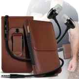 (Braun) für Doogee bei T5 (PU) Leder Gürtelclip Tasche Case Abdeckung Holster mit magnetischen Knopf + Aluminium earphonesDoogee T5 von i-Tronixs
