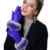 Butterme Damen Warm Kaninchen Fell gefüttert Leder Handschuhe Texting Touchscreen Handschuhe Winter Warm Handschuhe Fäustlinge (Blau,L)