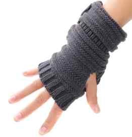 Butterme Unisex Winter Gestrickte Fingerlose Armstulpen Warm Strick Handschuhe Pulswärmer Handstulpen Armwärmer Stulpen für Damen Herren tiefen Tief Grau