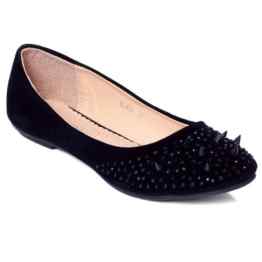 CASPAR Damen Schuhe / Ballerinas mit Nieten / Strass – 3 Farben