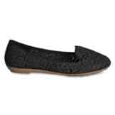 CASPAR Damen Schuhe / Ballerinas mit eleganter Häkel Spitze Applikation – 3 Farben