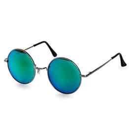CASPAR SG038 große runde Retro Lennon Sonnenbrille / Rundbrille / Hippi Brille / Nickelbrille – Übergröße