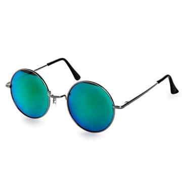 CASPAR SG038 große runde Retro Lennon Sonnenbrille / Rundbrille / Hippi Brille / Nickelbrille – Übergröße