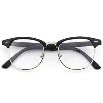 CGID 50er Jahre Retro Nerd Brille Halbrahmen Hornbrille Clubmaster Stil Rockabilly Streberbrille