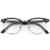 CGID 50er Jahre Retro Nerd Brille Halbrahmen Hornbrille Clubmaster Stil Rockabilly Streberbrille