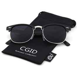 CGID CN56 Clubmaster clubma Retro Vintage Sonnenbrille im angesagte 60er Browline-Style mit markantem Halbrahmen Sonnenbrille,Brillen trends 2016