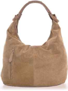 CNTMP, Damen Handtaschen, Hobo-Bags, Schultertaschen, Beutel, Beuteltaschen, Trend-Bags, Velours, Veloursleder, Wildleder, Leder Tasche, DIN-A4, 44x36x4cm (B x H x T)