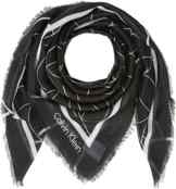Calvin Klein Damen Halstuch Artisan Logo Scarf, Schwarz (Black 001), One Size (Herstellergröße: OS)